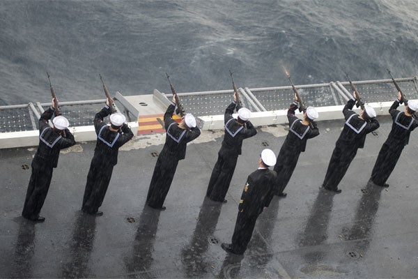 21 gun salute for burial at sea navy