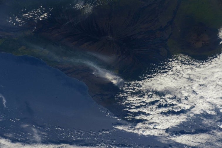Hawaii’s big island volcano eruption can be seen from space