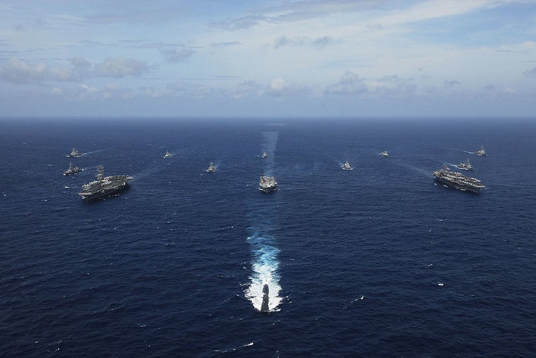 China is suspicious of a huge multinational naval force near Guam