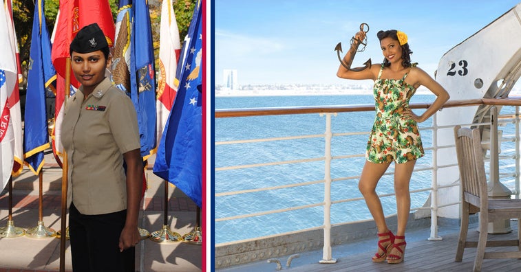 Female veterans pose on same ship that carried WW2 troops