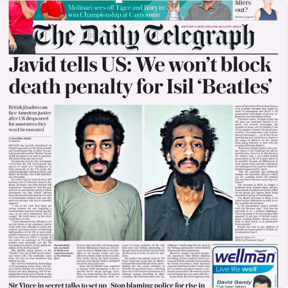The UK will not block death penalty for ISIS fighters