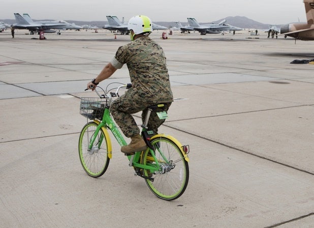 Soldier riding a bike after joining the military