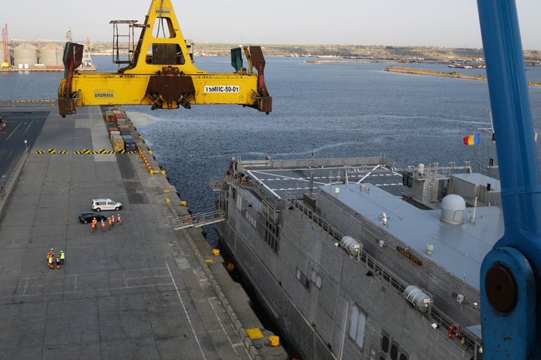 Army and Navy practice expeditionary fast transport