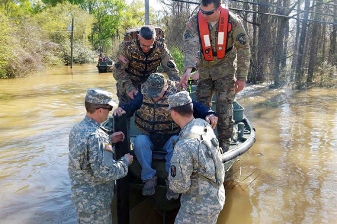This is what troops do when hurricanes are about to hit