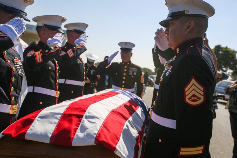 Over 40 Fox Company Marines drive to funeral of Chosin fallen