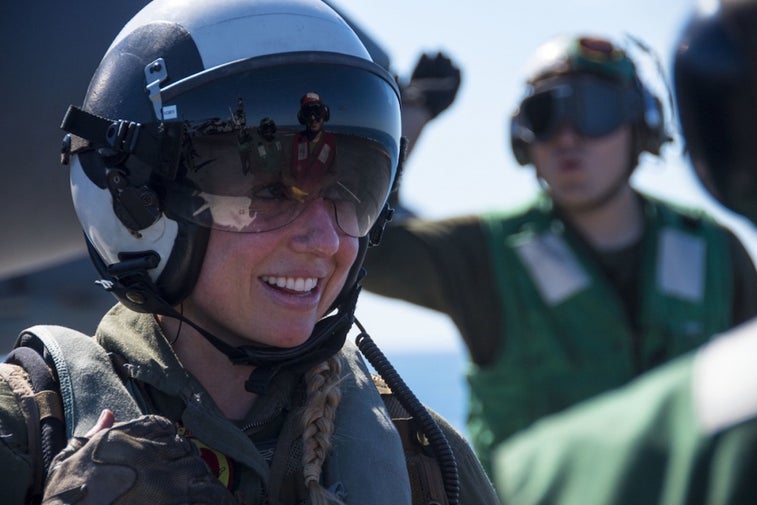This is the only female Harrier pilot in the Corps