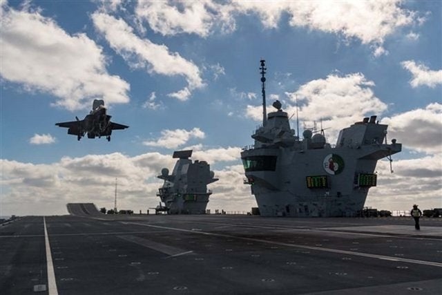 A top test pilot landed backwards on Britain’s largest warship