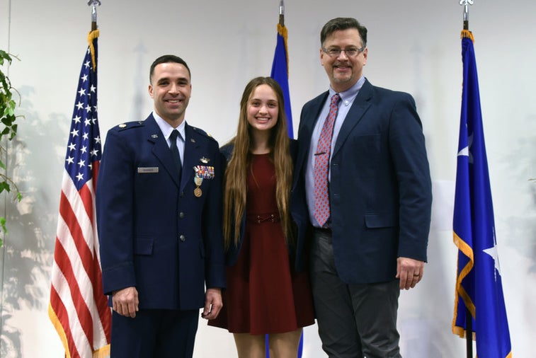 Airman receives medal for saving family from fiery crash