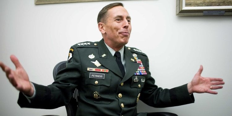 General Petraeus returned to duty days after being shot in the chest with an M-16