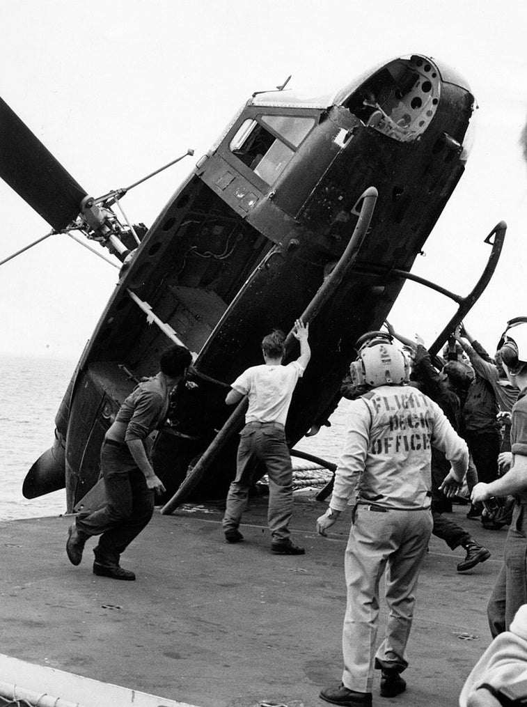 That time the Marines dropped helicopters in the ocean to save families