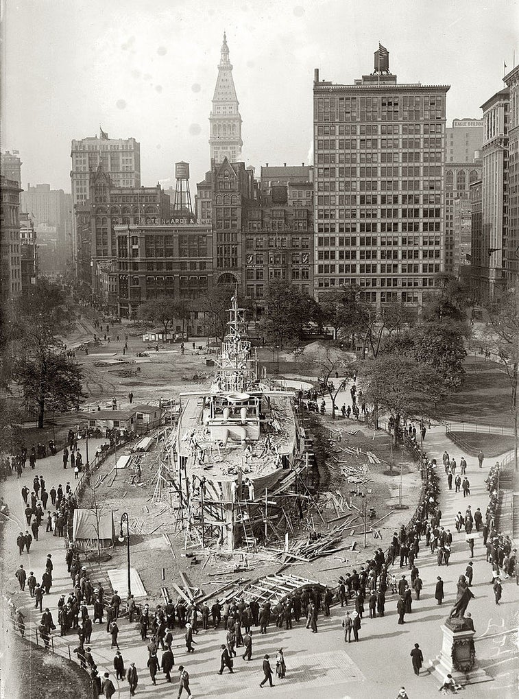 That time New York built a battleship in Union Square