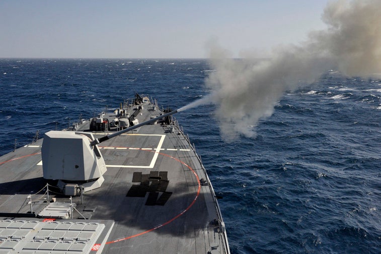 Navy might be firing special railgun rounds from standard artillery