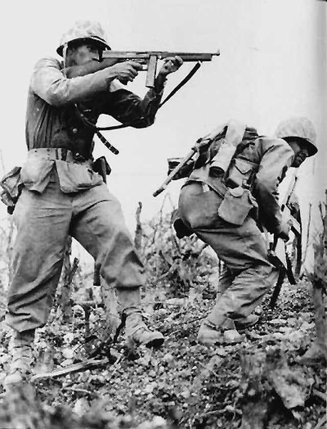 marines with tommy gun