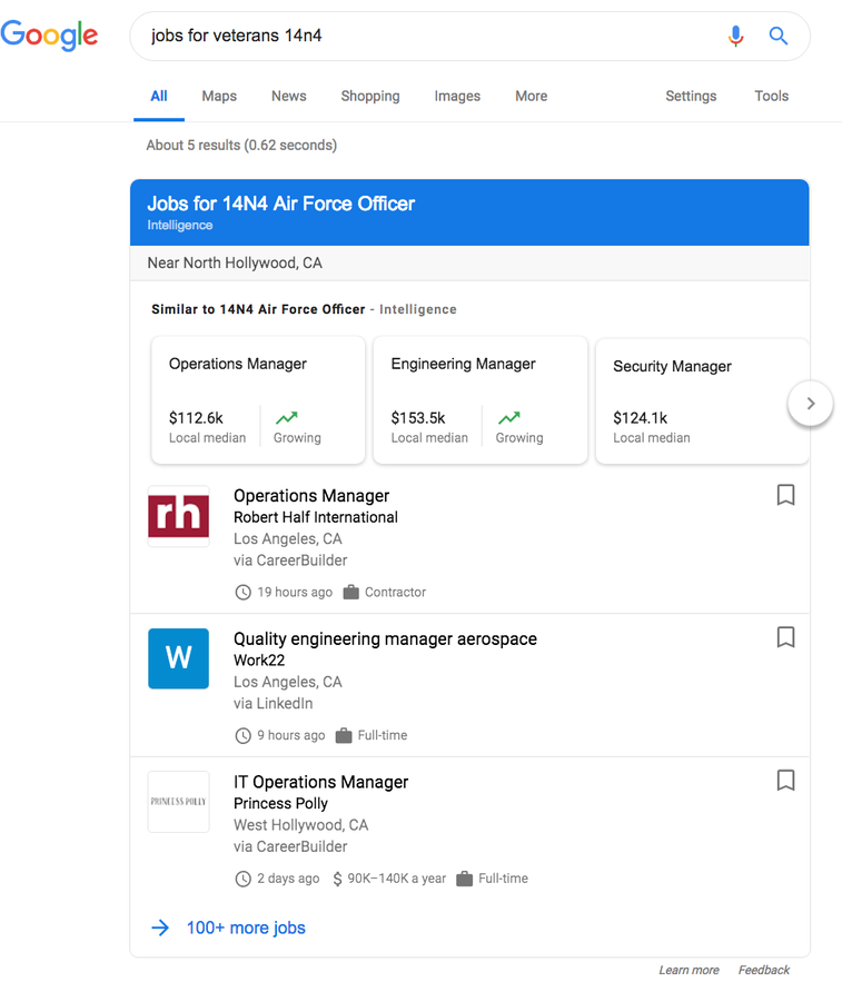 We tried Google’s veteran job search to see how well it works