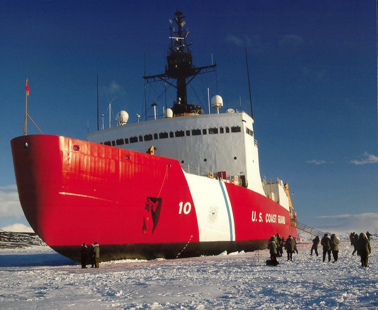 What happened when a Coast Guard icebreaker caught fire near Antarctica