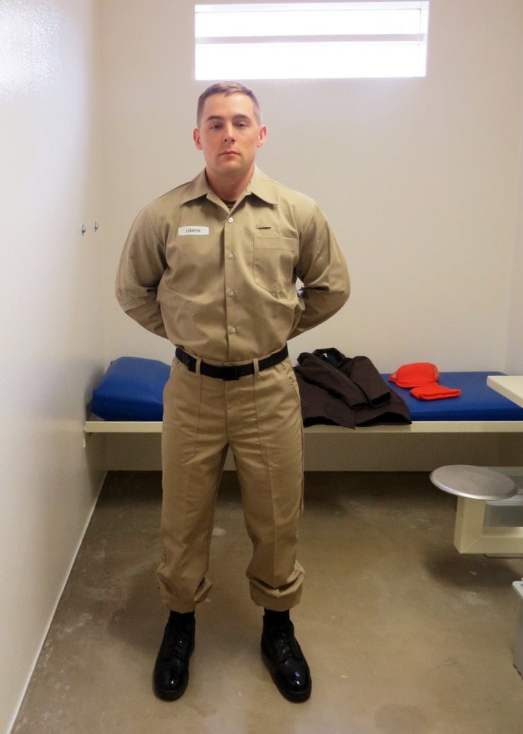 Here are the Navy uniforms issued in the brig