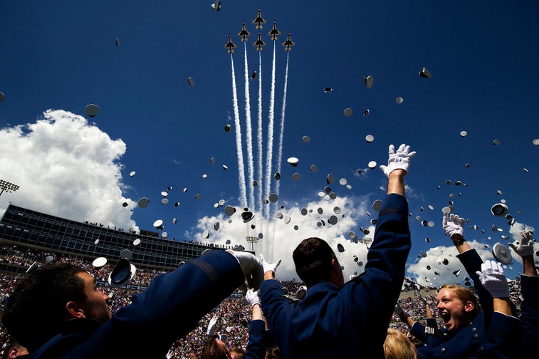 Thunderbird hits bird during Air Force Academy graduation