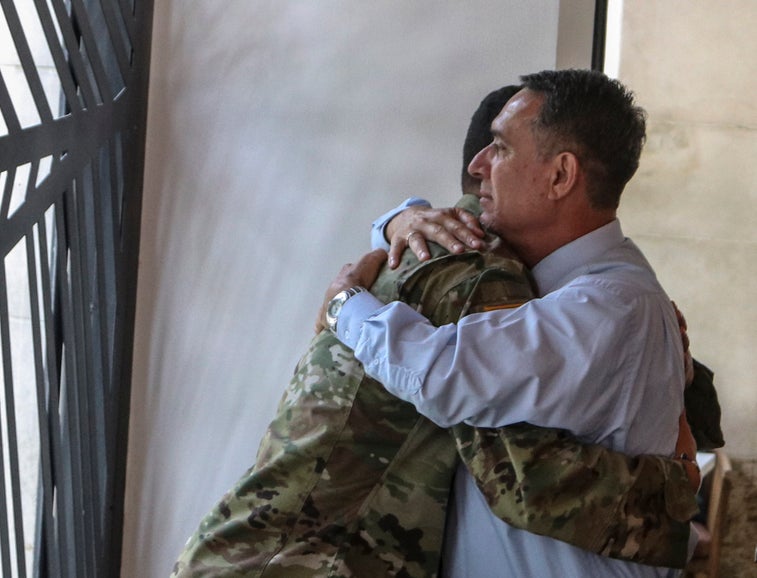 After 23 years, soldier meets his father for the first time