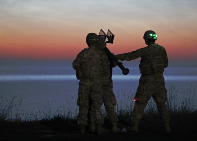 Soldiers light up the sky in night fire exercise