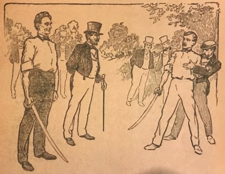 This is the story of Abraham Lincoln’s forgotten sword duel