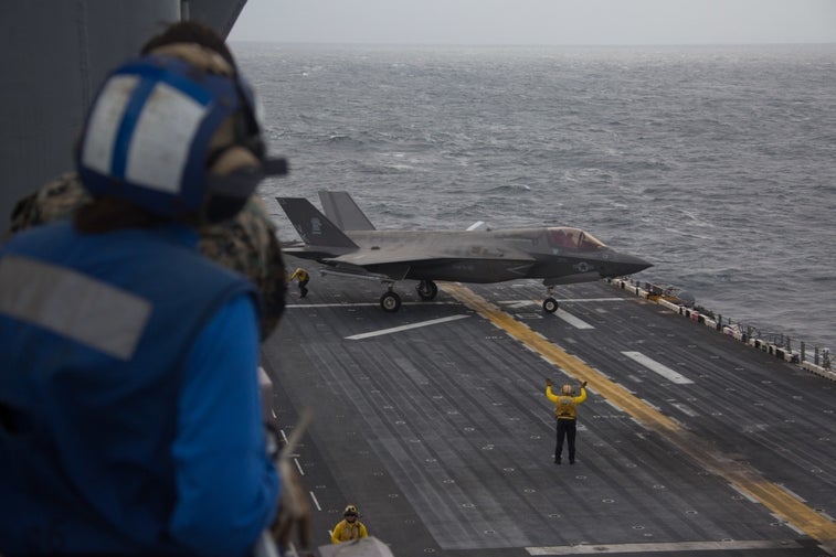 Marine F-35B drops 1,000-pound bombs in the Pacific