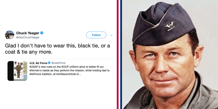Chuck Yeager is an air combat ace, daredevil pilot, and hilarious on Twitter
