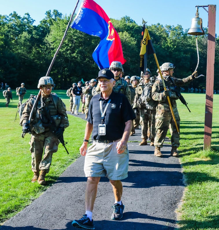 This 87-year-old grad still enjoys marching with new cadets