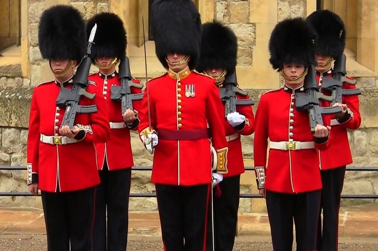 This is why the Queens Guard wear those giant black hats