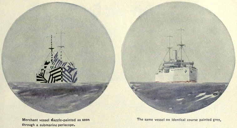 World War II ‘Dazzle Ships’ were painted to attract enemy subs