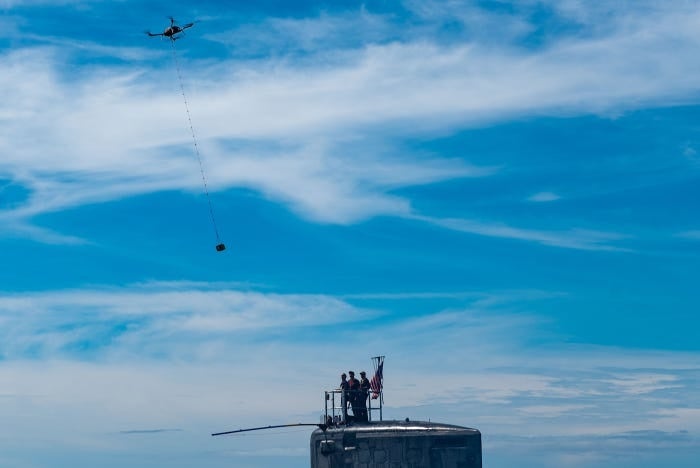 Navy uses drone to deliver supplies to submarine for the first time