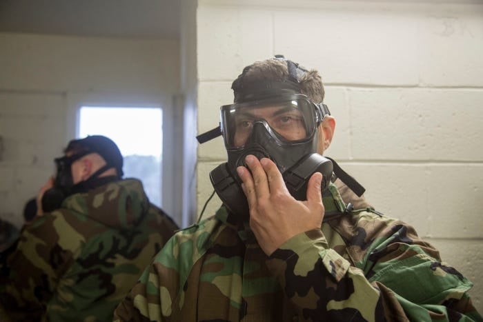 ‘Even the brave cry here’: Marines put their gas masks to the test
