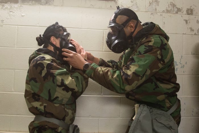 ‘Even the brave cry here’: Marines put their gas masks to the test