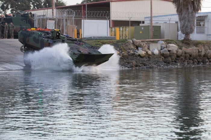 Marines take Amphibious Combat Vehicle out for nighttime ocean test