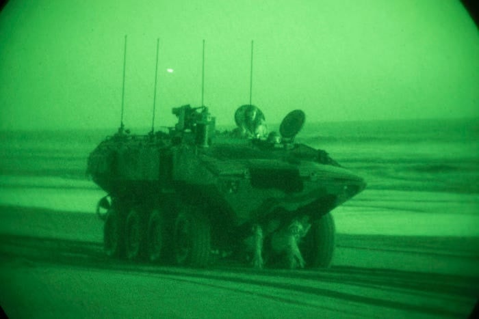 Marines take Amphibious Combat Vehicle out for nighttime ocean test