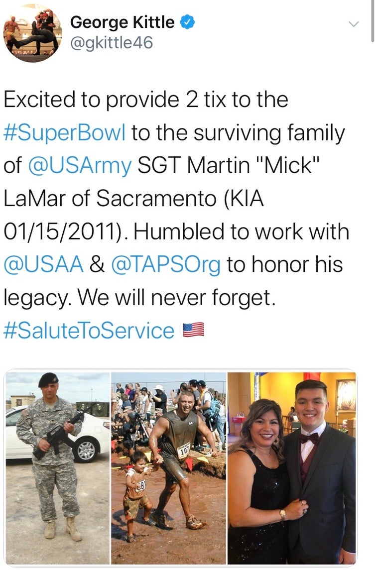 49ers star gives Super Bowl tickets to Gold Star family
