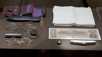 The contents of Abraham Lincoln’s pockets when he was shot