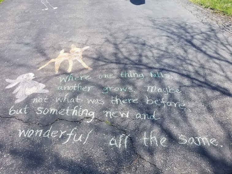 Parents use creativity to take kids on driveway adventures