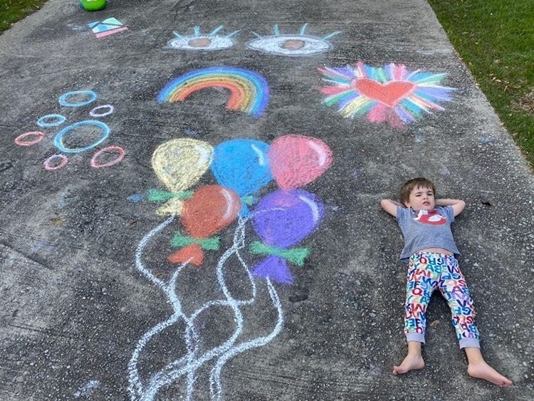 Parents use creativity to take kids on driveway adventures