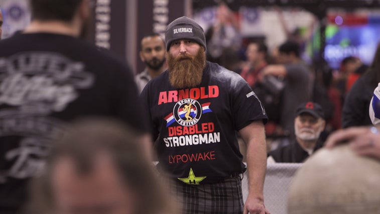 Two Scottish combat veterans define the term Strongman, as one helps the other train for the first-ever Arnold Schwarzenegger Disabled Strongman Competition