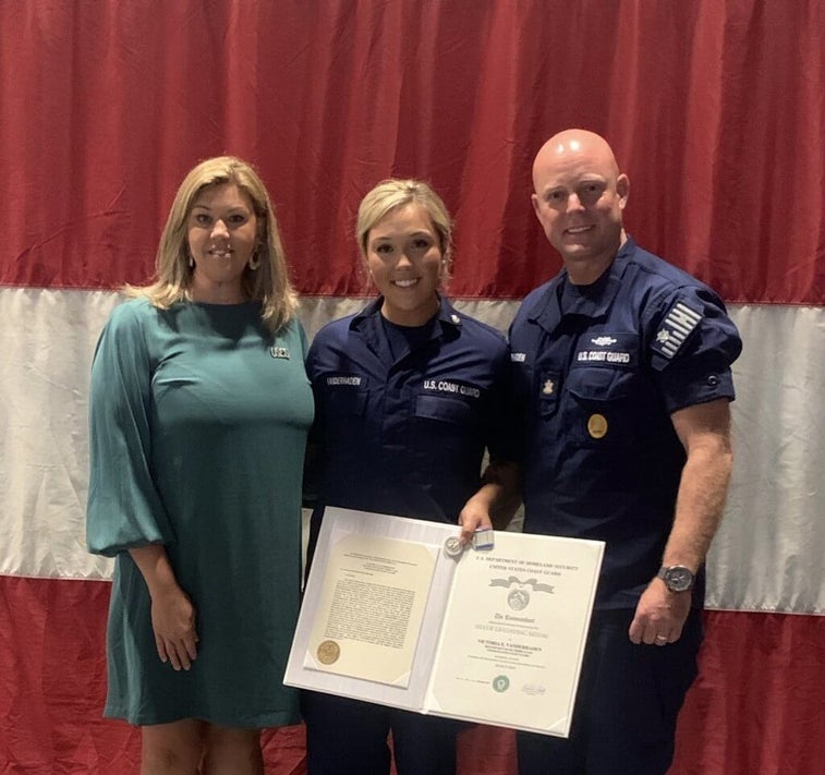 Coastie receives medal for off-duty rescue