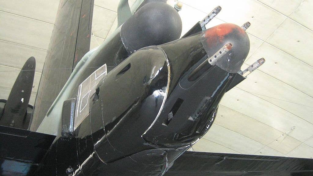 The tail turret on the B-52D at the Imperial War Museum Duxford. (Wikipedia)