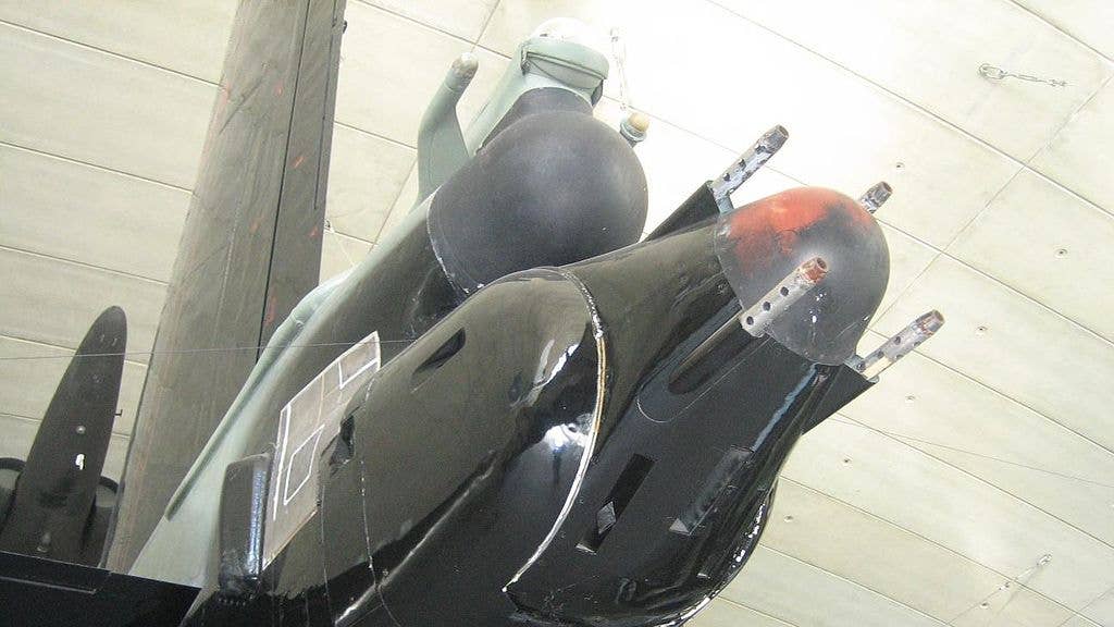 The tail turret on the B-52D at the Imperial War Museum Duxford. (Wikipedia)