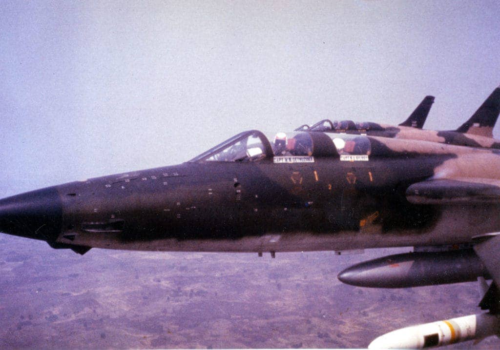 Lt. Col. Merlyn Dethlefsen flying the Republic F-105F. (U.S. Air Force photo)