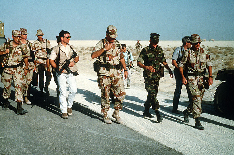  A team of Delta Force operators provide close protection to General Norman Schwarzkopf during Operation Desert Shield, 1990. (Wikimedia Commons)