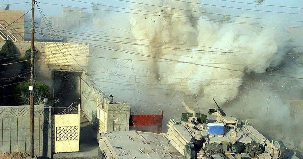 A Marine M1 Abrams in Fallujah, 10 Dec 2004. (USMC photo)