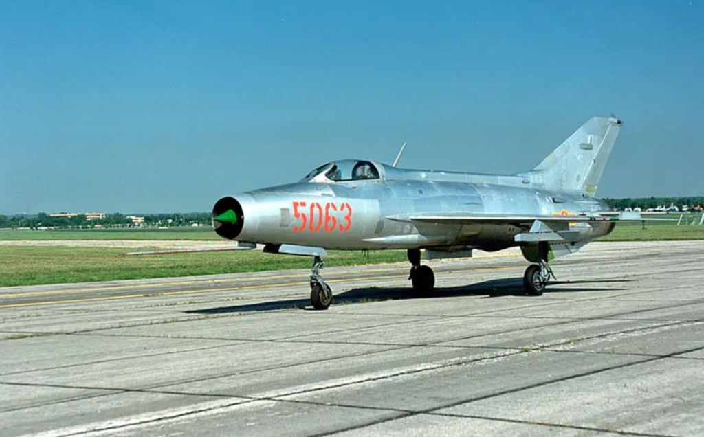 The Mig-21 was twice as fast as the B-52 and carried an internal 23mm machine gun as well as four hardpoints for air to air missiles. (U.S. Air Force)