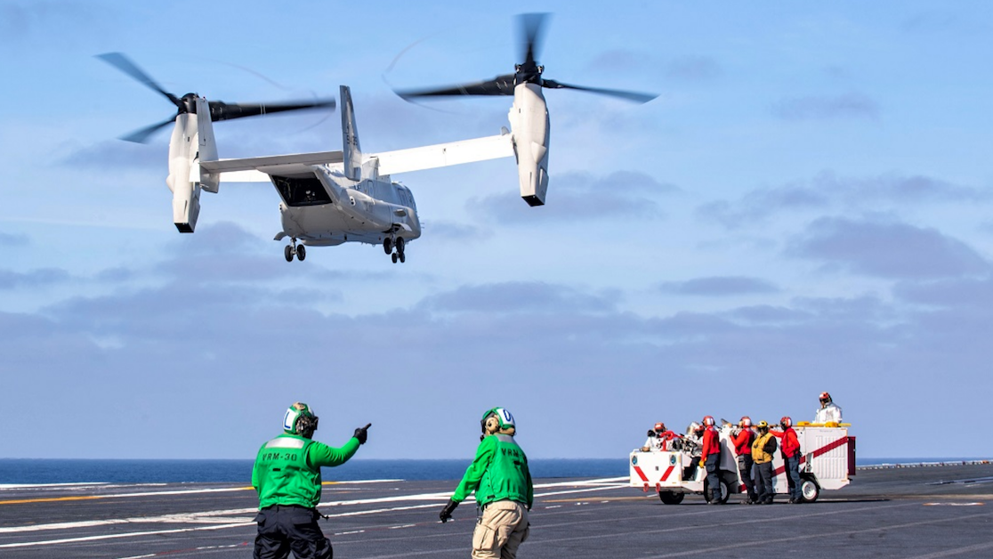 The Navy’s Osprey landed, refueled and took off from an aircraft carrier for the first time
