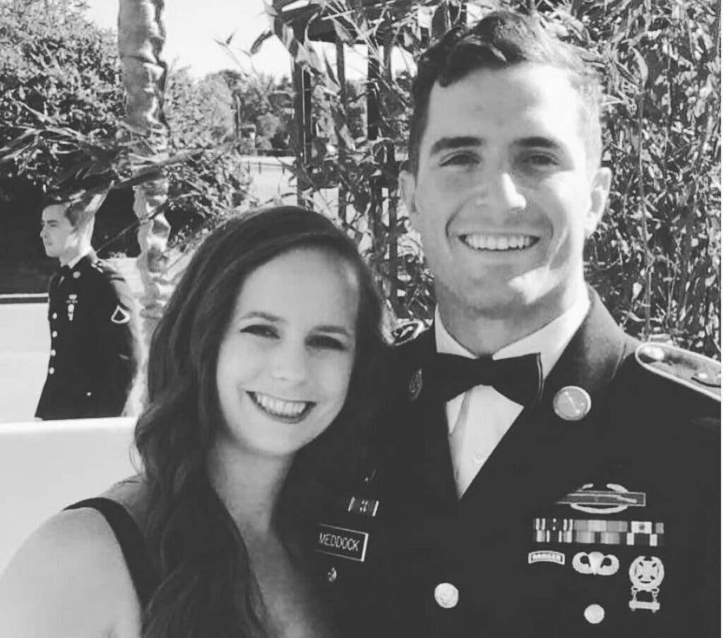 Army Sgt. Cameron Meddock, a Ranger, seen here with his wife, Stevie, died in combat in Afghanistan in January 2019. Photo courtesy of The Darby Project/Facebook.