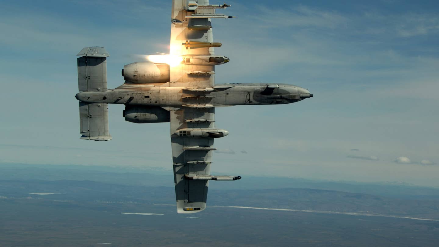 The highly maneuverable A-10 Thunderbolt II, like this one, can employ massive firepower to protect coalition troops on the ground supporting Operation enduring Freedom.  (U.S. Air Force photo/Staff Sgt. Kenny Kennemer)