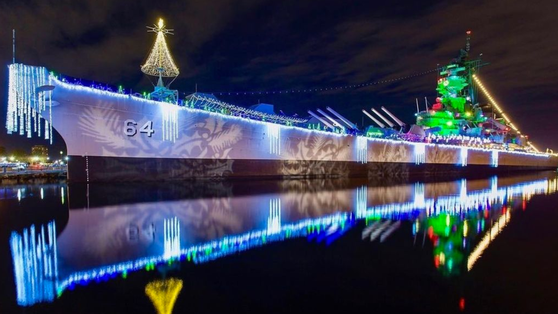 This year, Norfolk’s Battleship has more lights than Disneyland